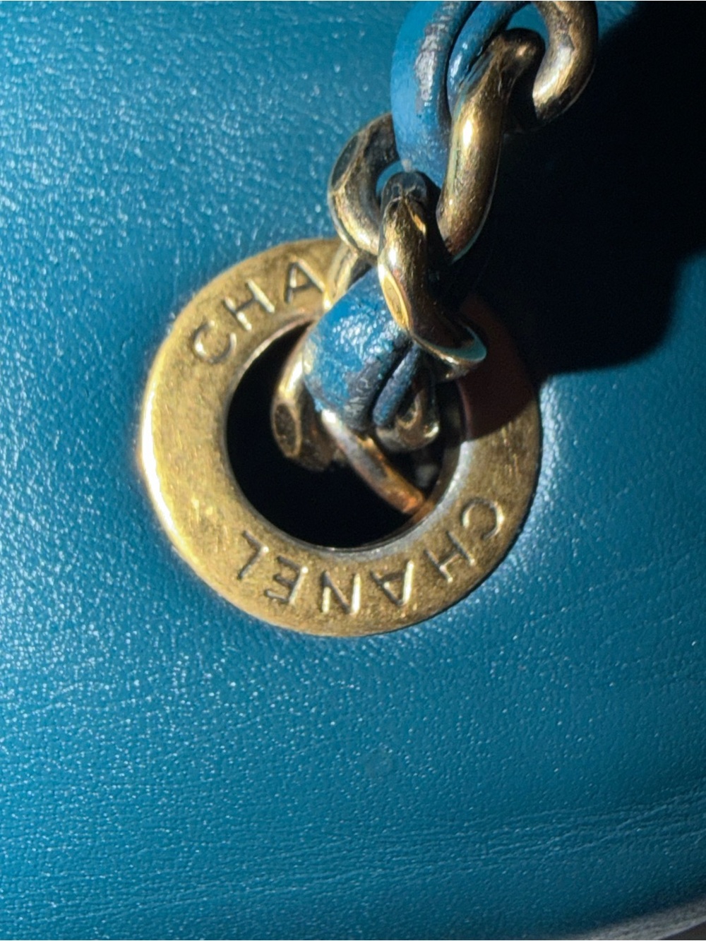 CHANEL Small Coco Curve Flap Bag - Teal/Deep Blue with Gold Hardware - Picture 9 of 10